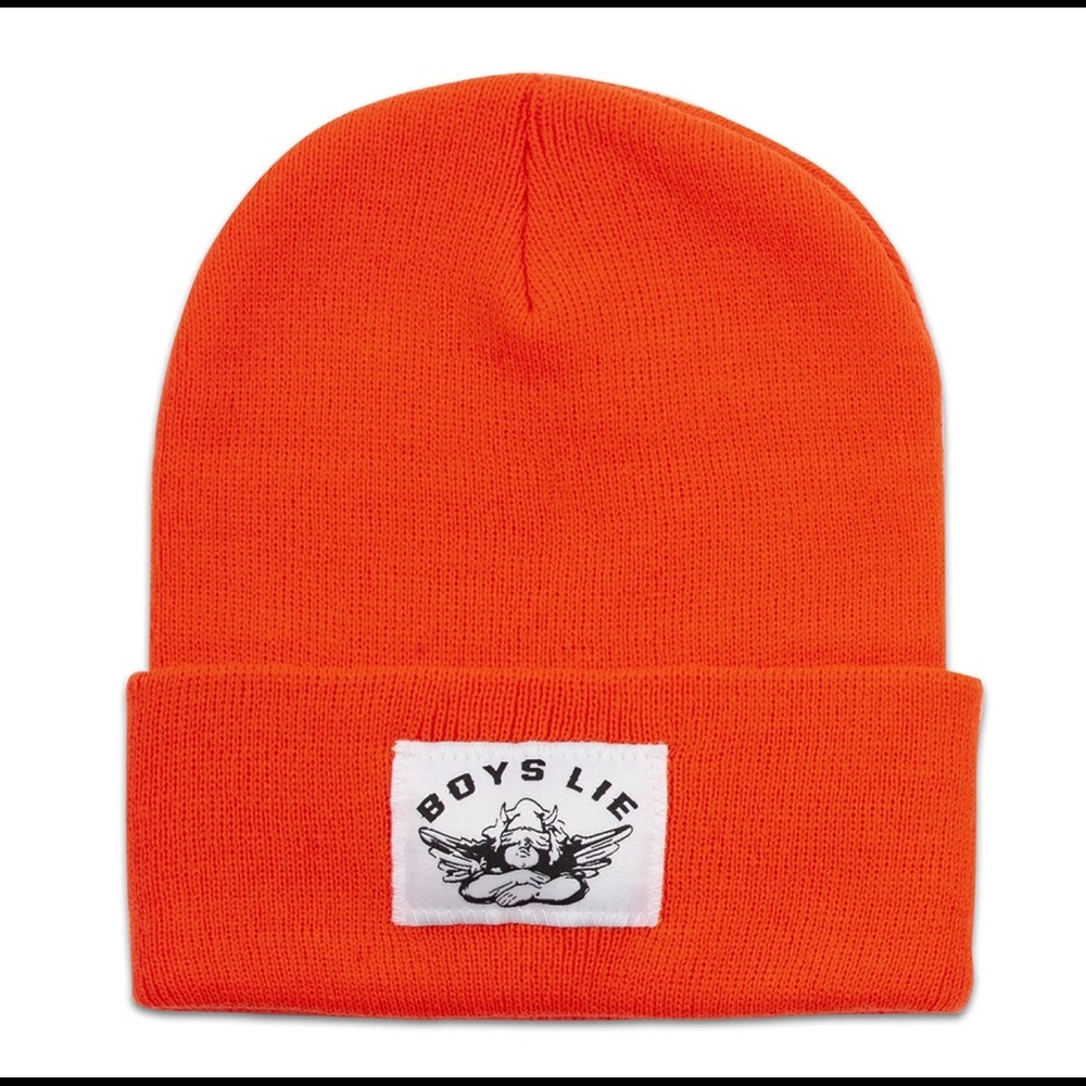 BOYS LIE Beanie BRIGHT ORANGE NEW
